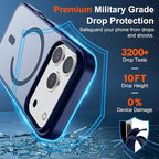 SUPFINE Magnetic for iPhone 17 Pro Case (Compatible with MagSafe)(Military Grade Drop Protection) Translucent Matte Shockproof with Anti-Fingerprint Phone Cover,Navy Blue