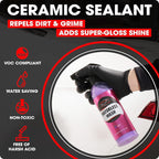 Swift SiO2 Ceramic Waterless Car Wash & Quick Detail Spray (16 Oz) – Hydrophobic Topcoat Sealant | High-Gloss Nano Coating Layer | Repels Dirt & Rain | 3-in-1 Formula Cleans, Polishes, & Protects!