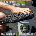ExoForma Bendable Brush Set - Unique Adjustable 2-Piece Wheel Brush Set Cleans Behind Wheels - Tough Yet Gentle Wool Fiber + No-Scratch Rubber Tip Safe for All Wheel Types - Comfy Ergonomic Grip
