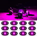 Rock Lights Pink with Light Purple 12 Pods Pure Pink LED Rock Lights IP68 Waterproof 47inch Extension Wires for Trucks UTV ATV SUV Boat Pickup Car Fender Exterior Lighting Kit