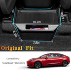 Model Y Trash Can Rear Center Console Organizer Compatible for Tesla Model Y 2020-2025, 2nd Row Seat Rear Bin TPE Backseat Storage Box Middle Air Outlet Garbage Can with Anti-Slip Lid Cover