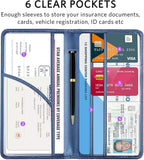 CoBak Car Registration and Insurance Holder - Vehicle Glove Box Car Organizer,Auto Truck Comparment Accessories Case with Magnetic Closure for Driver License,Cards, Carbon Blue