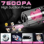 Viewsun 37pcs Car Cleaning Kit, Pink Car Interior Detailing Kit with High Power Handheld Vacuum, Detailing Brush Set, Windshield Cleaner, Cleaning Gel, Complete Car Cleaning Supplies for Women