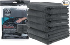 Chemical Guys MIC35306 Workhorse Professional Grade Microfiber Towel, Black (16 in. x 16 in.) (Pack of 6)