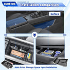 EDBETOS 2PCS/Set Center Console Organizer Compatible with Nissan Rogue 2021-2023 2024 2025 2026 Interior Accessories Lower Console Armrest Secondary Storage Box Pallet Middle Insert Tray Black ABS