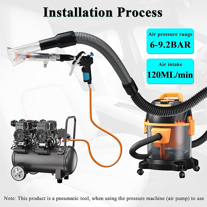 GOCCIDA 2IN1 Car Interior Detailing Air Blow Gun & vacunm Gun with Adjustable Air Flow Nozzle,Cleaning Gun Quickly Blasts Dirt and Dust from Surface Works with Air Compressor(Upgrade Rotate Tube)
