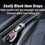 2PCS Car Seat Gap Filler，Gap Stopper Fill Gap Between Seat and Console，Built-in Recessed Storage Organizer，Universal for Most Cars Trucks SUVs to Stop Things from Dropping（Black）