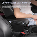YJYWZH Car Armrest Storage Box for Toyota Hilux Center Storage Box Organizer Interior Hand Centre Consoles with 3 USB Port Arm Rest Double-Layer Accessories