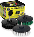 Drillbrush 3 Brush Kit - Drill Brush Cleaning Supplies - White Soft for Leather, Glass, Carpet - Green Medium for Kitchen, Bathroom, Tub, Sinks, Flooring - Black Ultra Stiff for Garage Floors, Stone