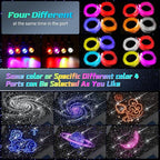 Split Car Starlight Headliner Kit, 4 Colors 12W Meteor Fiber Optic Starlight Kit, 1200pcs*0.02in*9.8ft+240 RGBW Sound Activate Shooting Star Lights for Ceiling Car Roof/Home Decor