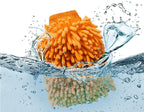 Car Wash Mitt, Chenille Car Washing Glove, Microfiber Mitt Scratch Free, Double-Sided Thickened Gloves (Orange/Green,4P)
