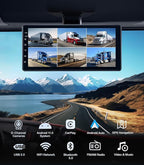 6-Channel 1080P Dash Cam Backup Camera System with 10.33 Inch Touch Screen Parking Monitor, Back Up Camera Car Radio for RV/Truck/Trailer/Van/SUV/Cars,Wireless Carplay/Android Auto/WiFi/Bluetooth/FM