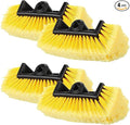 Vesici Car Wash Brush Head with Soft Detailing Bristle Flow Thru Car Cleaning Brush Exterior Car Wash Equipment for Auto Truck RV Boat Camper Washing, 10 Inch(Yellow,4 Pcs)