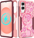 for Samsung Galaxy S25 Edge Case - Compatible with MagSafe Women Girls Cute Magnetic Protective Phone Cover Girly Unique Fashion Heavy Duty Shockproof Design for Samsung S25 Edge Case