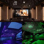 16W APP Fiber Optic Starlight Headliner Lights Kit, 300pcs*0.03in(6.5ft/2m) Optical Fiber Star Music Activated RGBW Ceiling Light Kit for Car Headliner Star/Home