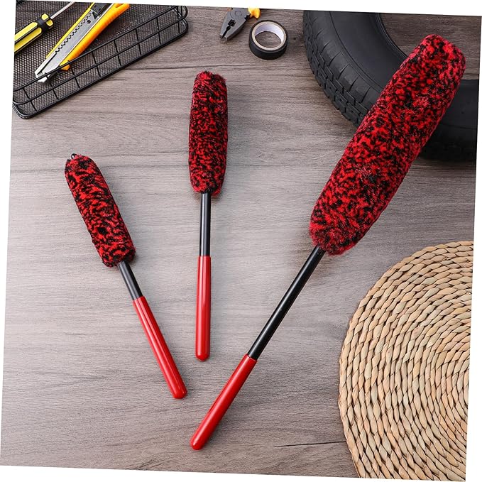 STOBAZA 3pcs Car Wheel Cleaning Brushes Set Bendable Tire Brush Kit for Effortless Automotive Detailing Bristles for Car Models