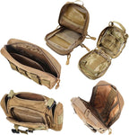 Universal Tactical Seat Back Organizer Vehicle Molle Panel Organizer Storage Bag with 5 Detachable Molle Pouch for All Vehicel Such as Jeep,Truck,SUV, Car, Ford,Chevy etc