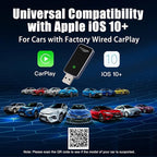 Wireless CarPlay Adapter for Apple iPhone - Convert Factory Wired to Wireless CarPlay Dongle, Plug & Play for iOS 10+ & Wired CarPlay Cars 2016+, USB & Type-C Port