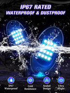 10 Pods RGB LED Rock Lights with APP/RF Remote Control High Brights Waterproof Underglow Multicolor Zone Neon Exterior Rock Lights for 12V Trucks Jeep UTV ATV RZR Offroad Pickup SUV Accessory