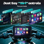 2026 LBW 6" Portable Motorcycle CarPlay GPS(Includes 128G SD), with Wireless Android Auto, Dual 2K Dash Cam/Recorder, Navigation, HD Waterproof Touchscreen, Quick-Release Magnetic Bracket, TPMS, BT