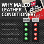 Malco Leather Conditioner for Cars - Cleans and Conditions Automotive Seats & Surfaces/Natural Moisturizers Soften, Restore and Protect Leather Interiors / 32 Oz (109932)