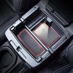 Compatible with Center Console Organizer Tray Jeep Wrangler JL/JLU 2018-2023 2024 2025 2026 and Jeep Gladiator JT Truck 2020-2023 2024 2025 2026 Insert Armrest Accessories (Not for JK/JKU)(Red Trim)