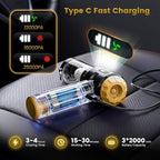 Wansimoo Handheld Car Vacuum Cleaner,25000PA Strong Cyclonic Suction Foldable Mini Vacuum Portable Cordless with Digital Display and One Touch Dust Removal for Car, Home, Office, Kitchen (Gold)