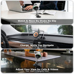 Magnetic for MagSafe Car Mount 15W Wireless Charging, Magnetic Phone Holder for Car with Vacuum, 360°Adjustable Metal Head &Extension Rod, Cell Phone Holders for Your Car for iPhone17/16/15/14/13/12