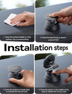 JOYROOM Car Mount for iPhone, [Tri-Fold] MagSafe iPhone Car Mount, [Suction Pro+Gel Base] 360° Rotation iPhone Car Holder, Strong Magnet for iPhone 17 Pro Max and Other Series[Not for Charging]
