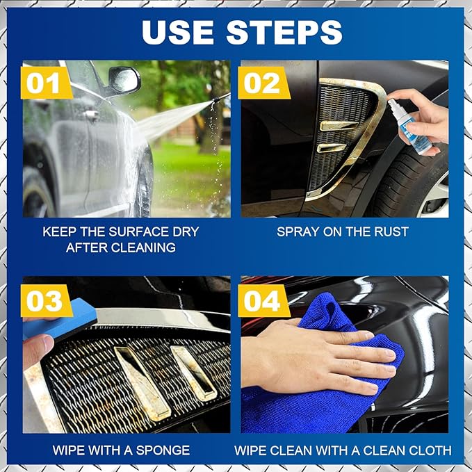 Iron Powder Remover, 100ml Iron Remover Car Detailing, Multipurpose Car Rust Removal Spray, Safe Instant Iron Powder Remover Spray Car Iron Remover for Wheels, Paint, Brake (1pc 3.5oz)