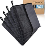 TEAWOO Shiny Wipes Shower Cleaning Cloth, Ultra Absorbent Car Drying Towel, 4 Pack 16 x 24 inch Microfiber Cleaning Cloth for Car, Bath & Househood