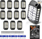 maXpeedingrods 12 Pods White Rock Lights 400LM 6000K, High Bright 432 SMD 5050 Chips with 43cm Wires, LED Underglow with Waterproof 3D Lens for Off-raod Truck Golf Cart Car Boat Motorcycle