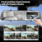 UNITOPSCI Mirror Dash Cam 4 Inch Rear View Mirror Camera 1080P Front and Rear View Dual Cameras with 32G Card, Motion Detection, Night Vision, Parking Assistance, Loop Recording, 24H Parking Monitor