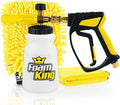 Clean Car USA Foam Cannon Pressure Washer Gun, Stubby Foam Sprayer for Car Wash, Power Washer Swivel for Pressure Washers - Incl. Wash Mitt & Microfiber Towel, Ultimate Detailing Kit for Deep Cleaning