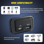 Nilight 2 Pack Socket Panel 12V 24V Dual USB Outlet PD Type C QC3.0 Surface Mount 48W Fast Waterproof for Automotive RV Marine Boat Motorcycle Truck