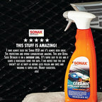 SONAX Ceramic Ultra Slick Detailer | Ceramic Quick Spray Detailer | Si Carbon Ceramic | Durable High Shine Detailer | Slick to the Touch Detailer | Waterless Wash | 750ml | 25.4 fl. Oz. | 268400
