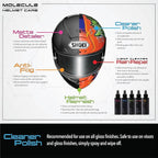 Molecule Helmet Care Kit | Premium Helmet Care | Includes Anti-Fog, Cleaner Polish, Helmet Refresh, and Rain Repel | Cleans and Details Helmets, Visors, and Goggles | 4 Ounces (1 Kit)