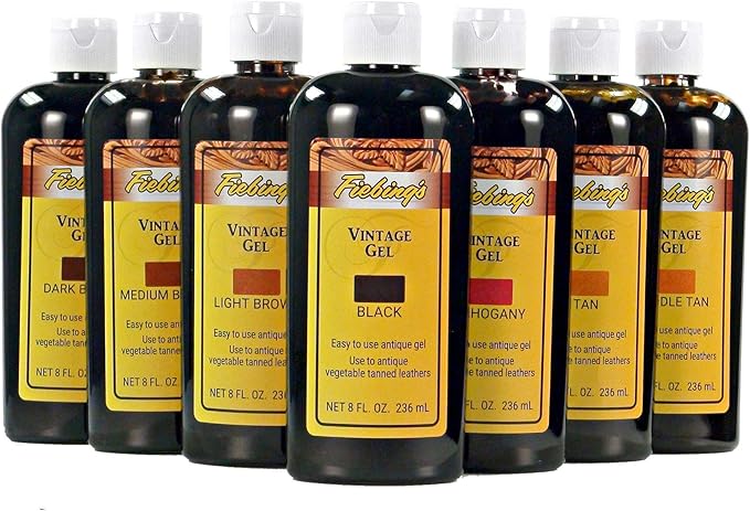 Fiebing's Vintage Gel - Black 8oz - Antique Gel for Leather