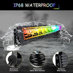 52" Curved RGB LED Light Bar 2X 4 Flood LED Pods with Chasing RGB Halo 16 Solid Colors Offroad Driving Fog Lights with Switch Wiring Harness