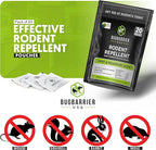 BugBarrier's Extra-Strength Mouse Repellent Deterrent Pouches, USDA 99% Biobased, Peppermint & Rosemary Oils Repel Mice Nesting in Car, RV, Boat, Garage, Shed, Cabin Made in The USA (Pack of 20)