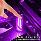 4 PCS USB Night Light, Touch Dimmable Mini USB LED Car Interior Ambient Lights, Portable Plug-in Glass Bottle Night Lamp for Car, Tent, Desk, Bedside(1Red1Blue1Green1Purple)
