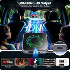 5-in-1 Wireless CarPlay & Android Auto Adapter with Netflix/YouTube, [Supports 4K HDMI Output & Screen Mirroring] - Plug & Play Car Play Wireless Smart AI Box for Cars with OEM Wired CarPlay/Auto