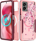 for Moto G 5G 2024 Case - Compatible with MagSafe Women Girls Cute Magnetic Protective Phone Cover Girly Kawaii Flower Blossom Heavy Duty Shockproof Design for Motorola Moto G 5G 2024 Cases