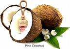 Aromatherapy Car Air Freshener, Natural Fragrance Hanging Diffuser, Long Lasting, Multiple Scents Including Peach, Vanilla Cream, Pink Coconut, and Freesia, Glass Bottle with Wooden Cap, 4pcs