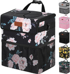 Vankor Car Trash Can for Car Cute,Bag Bin Hanging Waterproof Automotive Garbage Cans Leak Proof Vehicle Trash Can Black Floral