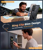 FNTCASE for Samsung Galaxy S26+ Plus Case: Magnetic Phone Case with Ring Kickstand | Screen Protector Heavy Duty Military Grade Protection Drop Proof Protective for S26 Plus 6.9 Translucent Black