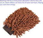 M METERXITY Microfiber Chenille Wash Mitt - Double Side Reusable Gloves for Cleaning Scratch-Free, Apply to Car Cleaning, Kitchen