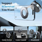 PlusAcc Vacuum Magnetic Phone Holder for Car, Suction Cup Phone Mount for MagSafe, 360°Rotatable Strong Magnet Stand for iPhone 16/15/14/13 in Smooth Surface (No Charging)