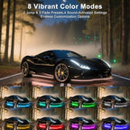 Underglow LED Lights for Cars - 6PCS RGB Neon Underglow Kit with Wireless APP Control, Music Sync, 8 Colors, 360 LEDs Waterproof for Cars, Trucks, SUVs