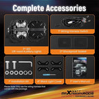 maXpeedingrods 7 inch LED Off Road Lights 332W, 7 RGB Colors LED Light Bar, Auxiliary Driving Pod Lights, w/ 270°Side Shooter and Black Covers Spot Light for Jeep SUV Pickup ATV